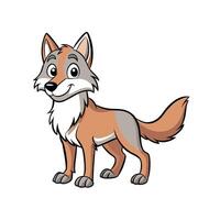 Friendly cartoon coyote standing isolated on a white background vector