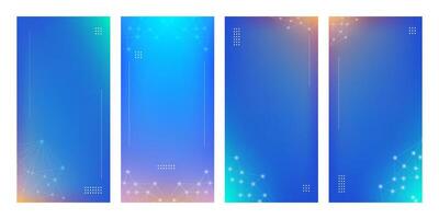 Abstract Technology Background with Blue Gradient and Networking Connections vector