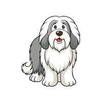 Cartoon Old English Sheepdog smiling on a white background vector
