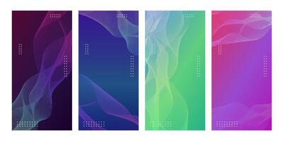Colorful Gradient Abstract Backgrounds with Flowing Wave Pattern vector