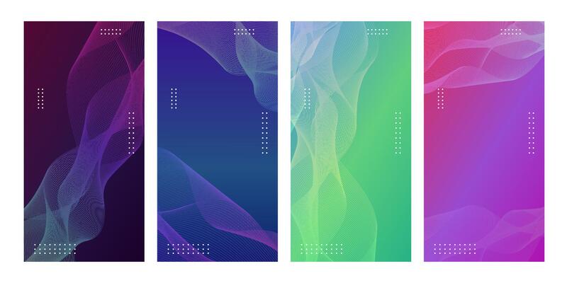 Colorful Gradient Abstract Backgrounds with Flowing Wave Pattern