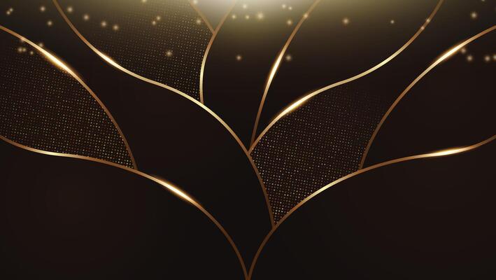 Elegant Luxury Background with Gold Accents and Abstract Wave Patterns