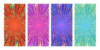 Vibrant Light Beam Backgrounds in Gradient Colorful Styles vector