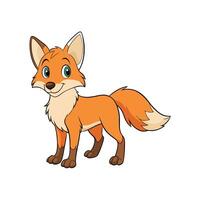 Cartoon fox illustration with cheerful expression and clean lines, isolated for easy use. vector