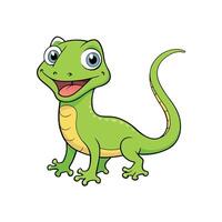 Cartoon Green Lizard Character with a Cheerful Expression vector