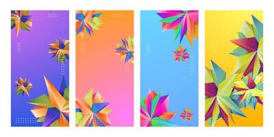 Colorful Abstract Geometric Design Backgrounds with Vibrant Polygonal Shapes vector