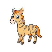 Cartoon zebra pony with a friendly smile and stripes vector