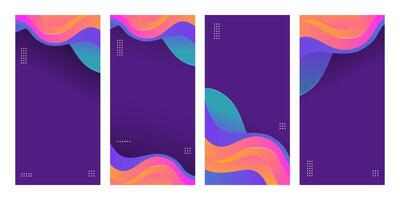 Abstract Vibrant Gradient Background with Flowing Waves vector