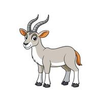 Cartoon Arabian Oryx stock image stands looking forward smiling vector