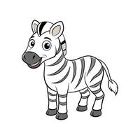 Cute zebra cartoon character with stripes and friendly expression vector