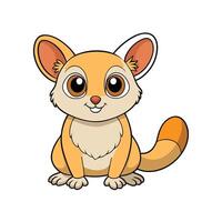 Cute cartoon Fennec fox sitting with a friendly expression vector