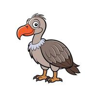 Cartoon vulture standing profile view friendly expression isolated graphic vector