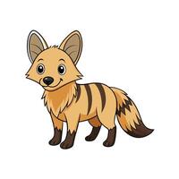 Cute cartoon striped hyena character with friendly expression vector