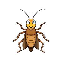 Smiling cockroach cartoon illustration isolated on white background vector