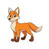 Cheerful cartoon fox standing on a white background stock image vector
