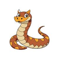 Cartoon snake with horns isolated on a white background vector