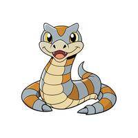 Cartoon striped snake with a playful expression isolated vector