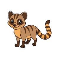 Cartoon Civet Character Illustration Walking with Smiling Face vector