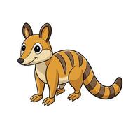 Cute numbat cartoon illustration with stripes and happy expression vector