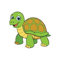 Cartoon Turtle Illustration Friendly Animal with a Shell vector