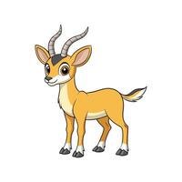 Cartoon gazelle character standing against a white background studio vector
