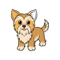 Cute cartoon puppy dog character standing and smiling cheerfully vector