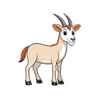 Cartoon Oryx standing against white background facing viewer. vector