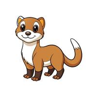 Cartoon Weasel Character Illustration with Friendly Expression and Standing Pose vector
