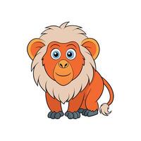 Cute cartoon lion cub character smiling on white background vector