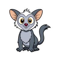 Cartoon grey cat sitting with a playful expression vector