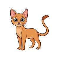 Cartoon Orange Cat Standing with a Friendly Expression vector