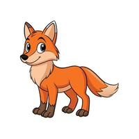 Cartoon fox standing with a smile on white background vector