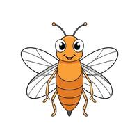 Cartoon honeybee illustration with happy expression and simple design vector