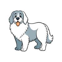 Happy cartoon dog with friendly expression on white background vector