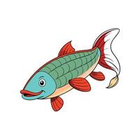 Cartoon fish with a friendly expression and bright colors vector