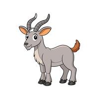 Cartoon illustration of a friendly goat with large horns vector