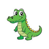 Cartoon alligator character in playful pose on white background vector