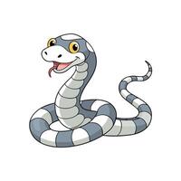 Cartoon snake coiled and smiling with tongue out illustration vector