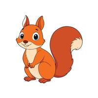Cartoon Squirrel Illustration with Charming Expression on White Background vector