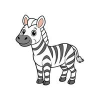 Cartoon Zebra Illustration with Bold Outlines and Simple Design vector