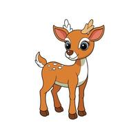Adorable cartoon fawn standing isolated on a white background vector
