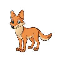 Cartoon style fox standing isolated on a white background vector