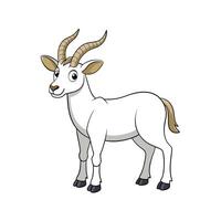 Cartoon Style White Oryx Isolated on a White Background vector