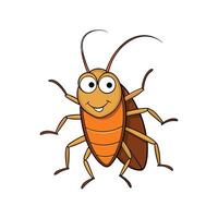 Cartoon cockroach illustration with playful expression on a white background vector