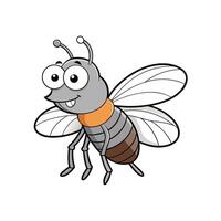 Cartoon honey bee flying with a friendly expression vector