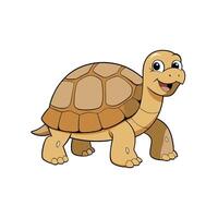 Happy cartoon turtle character isolated on a white background vector