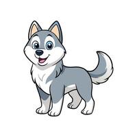 Cartoon Husky Dog Standing With a Happy Expression vector