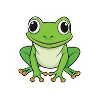 Cartoon Green Tree Frog Isolated on White Background vector