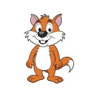 Cute Cartoon Squirrel Character with Smiling Face and Paws vector