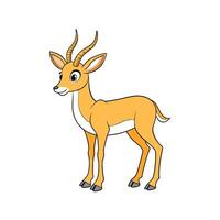 Cartoon antelope illustration in detailed outline style vector